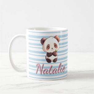 Caneca De Café Bebê Panda Fofo com Nome Personalizado