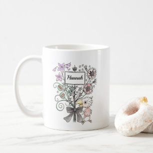 Caneca De Café Bebê Pássaro Gótico Fofo Personalizado Nome