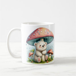 Caneca De Café Bebê Polar Sob Guarda-Chuva