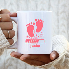 Caneca De Café Bebê Rosa Carregando