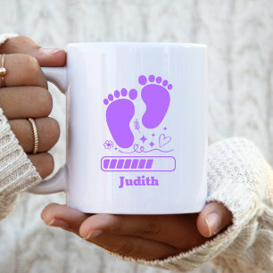 Caneca De Café Bebê Roxo Carregando