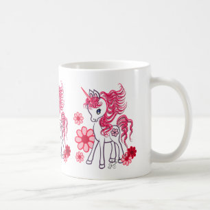 Caneca De Café Bebê Unicórnio Fofinho Vermelho