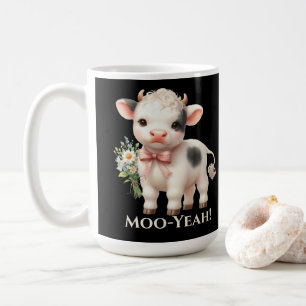 Caneca De Café Bebê Vaca Engraçado Moo-Yeah