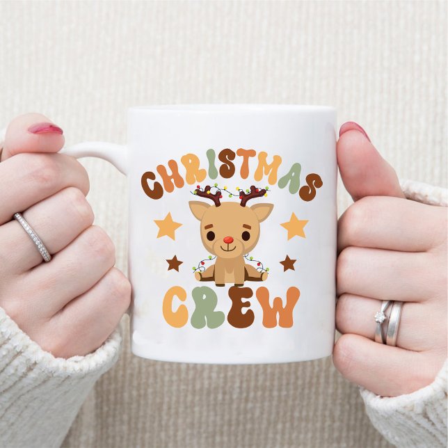 Caneca De Café Bebê-Vinho Bonito/Bebê-Vinho (Retro Cute Baby Deer Christmas / Baby Keepsake Coffee Mug)