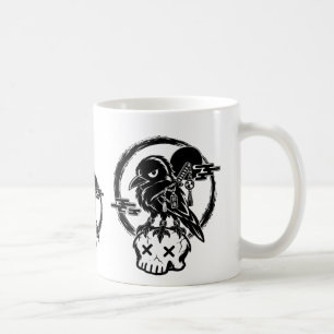 Caneca De Café Bebê Yatagarasu (Corvo de três pernas) No Crânio