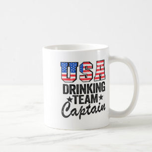 Caneca De Café Bebendo Americano Capitão Bandeira Americana 4º De