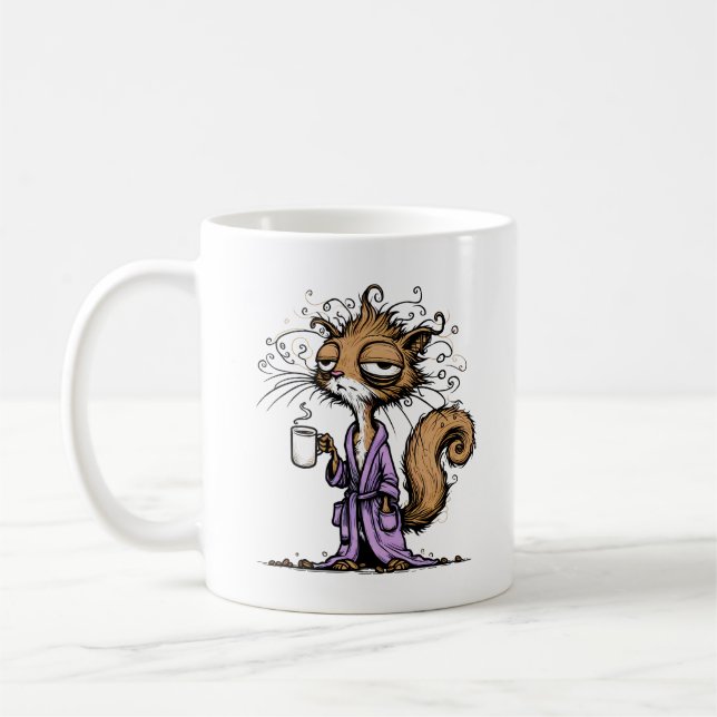 Caneca De Café Bebendo de Esquilo da Manhã (Esquerda)