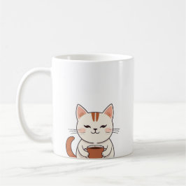 Caneca De Café Bebendo De Gato Cujo Café Manga
