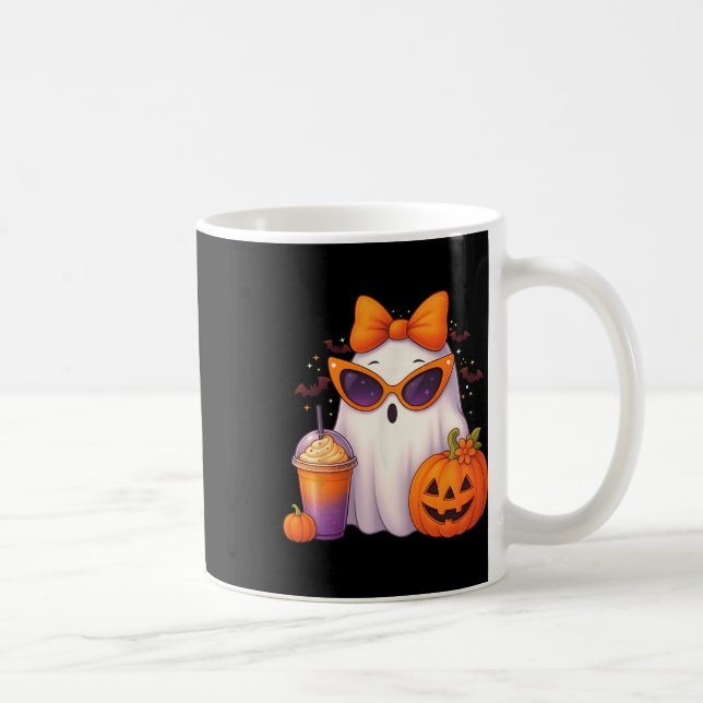 Caneca De Café Bebendo Fantasma Fantasma Fantasma Feliz Pumpkin F (Direita)