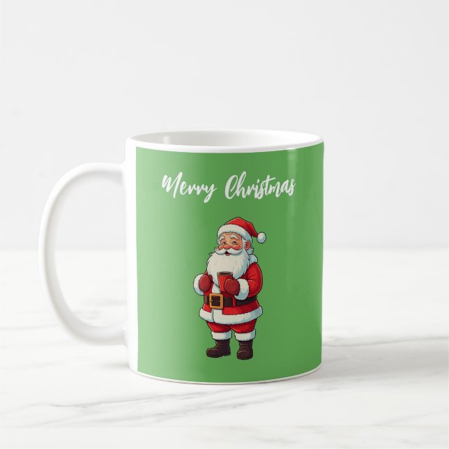 Caneca De Café Bebendo Natal Santa Claus Chocolate Quente (Esquerda)