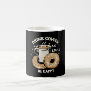 Caneca De Café Beber Café Comer Bagels Ser Feliz