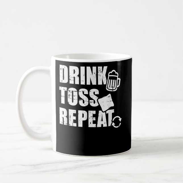 Caneca De Café Beber Tosse Repetir Cornhole (Esquerda)