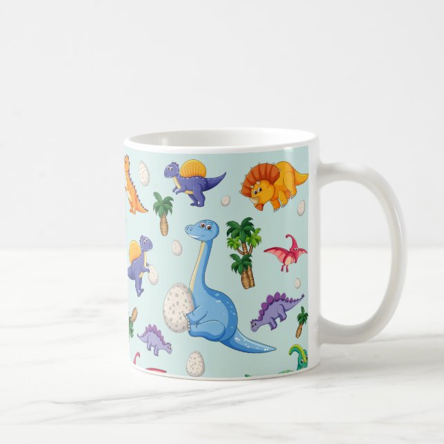 Caneca De Café Bebês de Dinossauro Bonitos | Bebê (Direita)