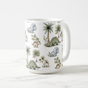 Caneca De Café Bebês Dinossauros em Aquarela Fofos