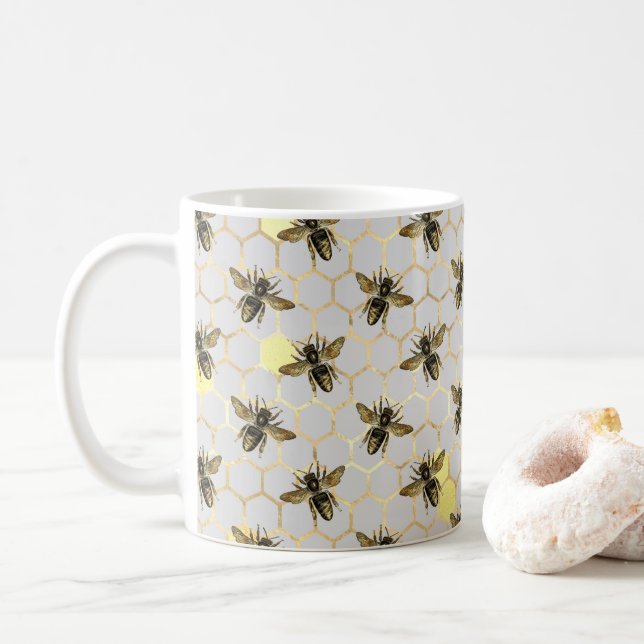 Caneca De Café Bebês Dourado (Com Donut)