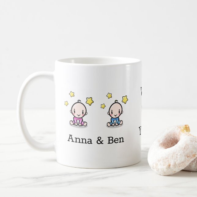 Caneca De Café bebês gêmeos: nós amamos a mamãe caneca, (Com Donut)