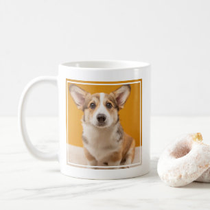 Caneca De Café Bebês Mais Pobres Retrato de Corgi em laranja