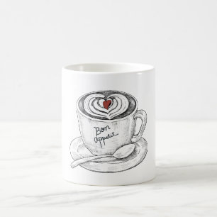 Caneca De Café Bebida de arte latina, desenhada à mão