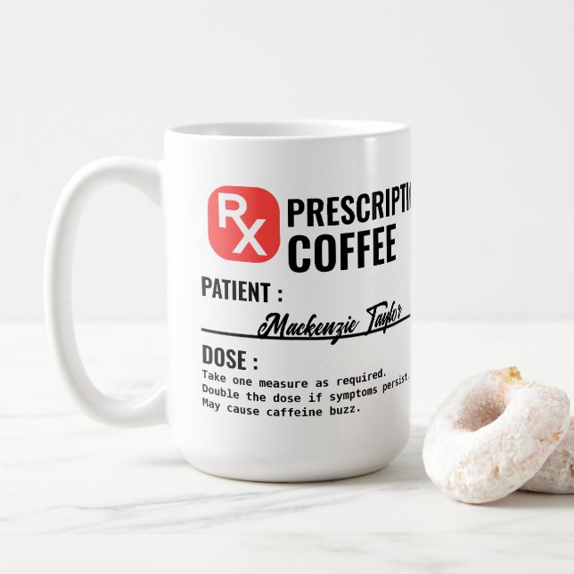 Caneca De Café Bebida de Receita de Novidade Personalizada (Com Donut)