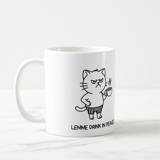 Caneca De Café Bebida em paz Introdução ao café Grumpy Cat Mug (Esquerda)