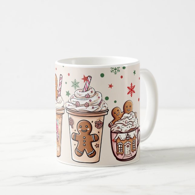 Caneca De Café Bebidas festivas de Natal adoráveis (Frente Esquerda)