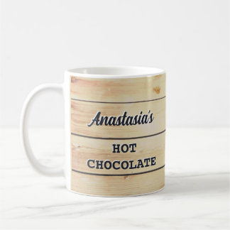 Caneca De Café Bebidas Quentes Personalizadas em Madeira Rústica