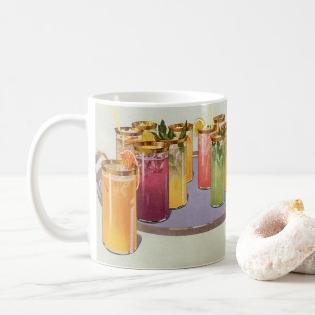 Caneca De Café Bebidas vegetais, bebidas com cubos de gelo em uma (Com Donut)