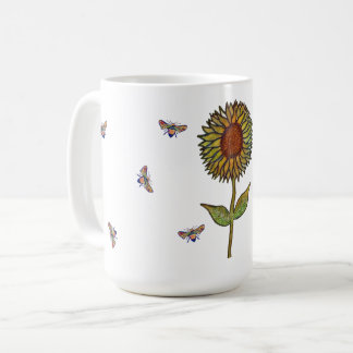 Caneca De Café Bee And Sunflower Mug