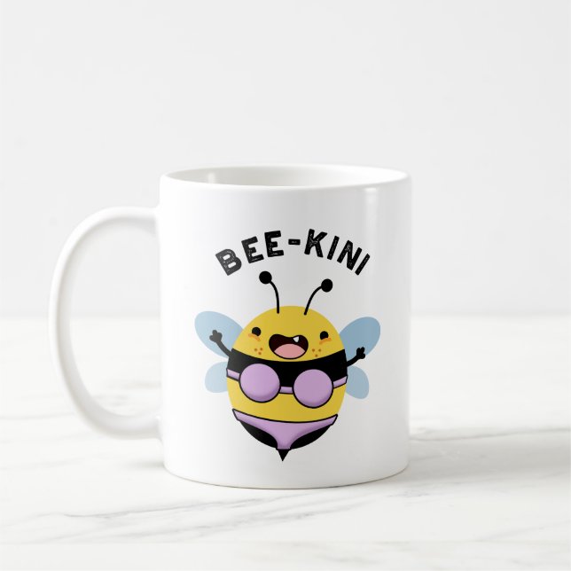 Caneca De Café Bee-kini Engraçado Bee Puns (Esquerda)
