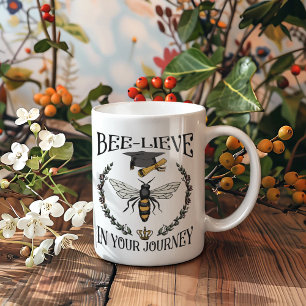 Caneca De Café Bee-lieve do Formando segundo grau em sua Bee de V