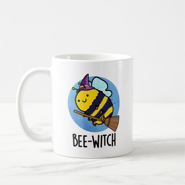 Caneca De Café Bee-witch Engraçado Bee Pun (Esquerda)