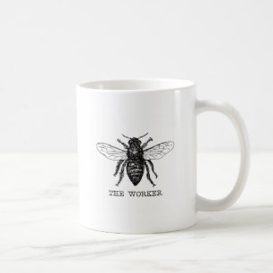 Caneca De Café Bee Worker Honey Black Bumblebee