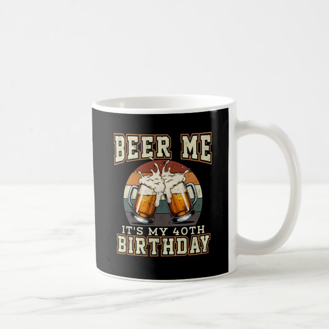 Caneca De Café Beer Me It’s My 40th Birthday Retro Sunset Mug (Direita)