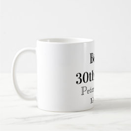 Caneca De Café Beers to 30th birthday name date man stylishSimple