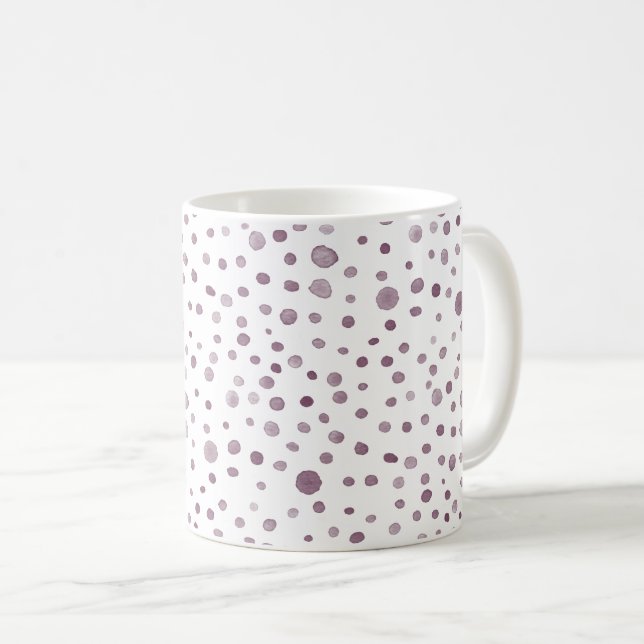 Caneca De Café Beet Confetti Watercolor Dots Classic Mug (Frente Esquerda)