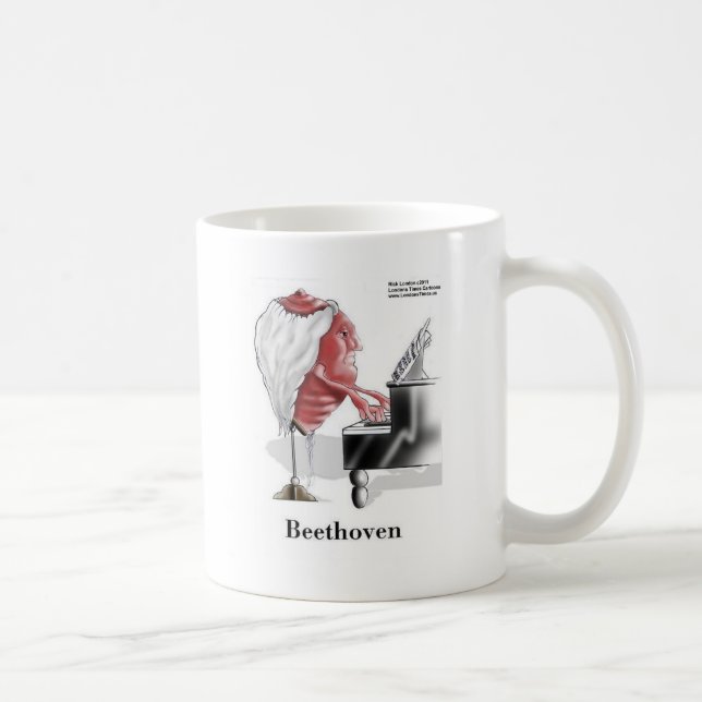 Caneca De Café Beethoven Funny Oferece Camisetas Cartões De Mata  (Direita)