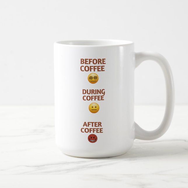 Caneca De Café Before During After Coffee Mood Vector Art (Direita)