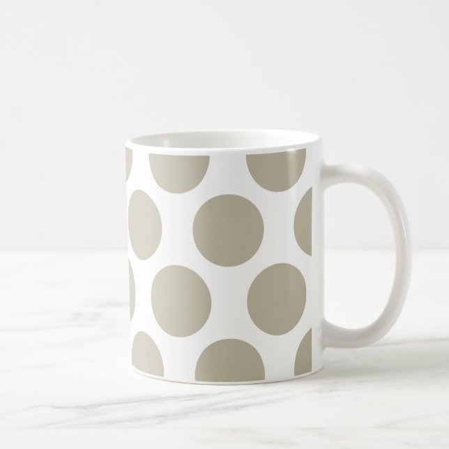 Caneca De Café Bege Polkadot de serapilheira (Direita)