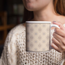 Beige and Brown Impressão Mug