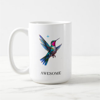 Caneca De Café Beija-flor Elegante em Branco