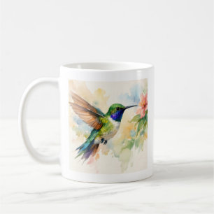 Caneca De Café Beija-flor em Aquarela