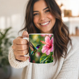 Caneca De Café Beija-flor em Flor