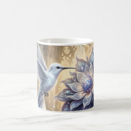 Caneca De Café Beija-flor Enfeitiçado & Flor da Lua. 