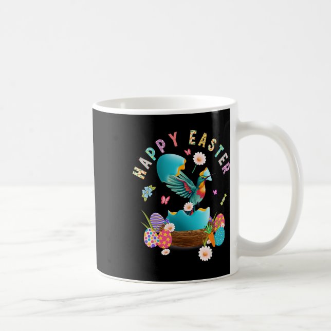 Caneca De Café Beija-flor Feliz Páscoa Caça de Ovos Dia de Páscoa (Direita)