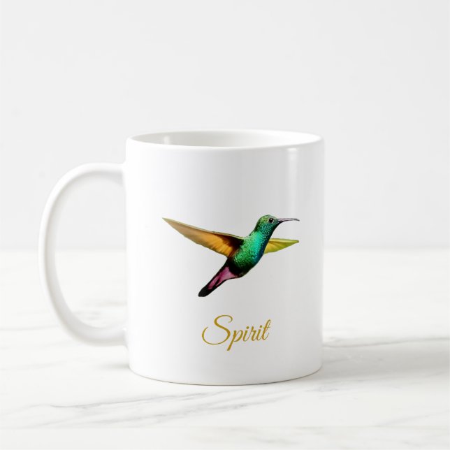 Caneca De Café Beija-flor multicolor fofo & caligrafia (Esquerda)