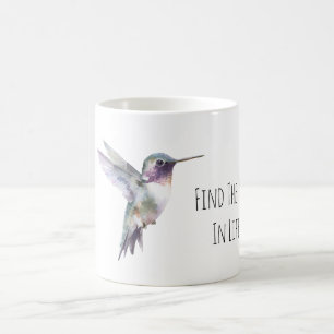 Caneca De Café Beija-flor Verde Roxo Alegria