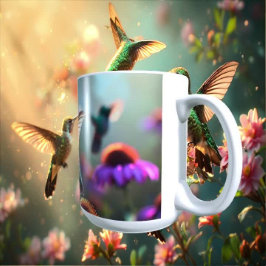 Caneca De Café Beija-flores amam Echinacea 01