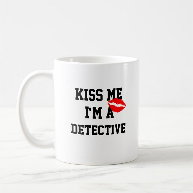 Caneca De Café Beija-Me Sou Um Detetive Mug (Esquerda)