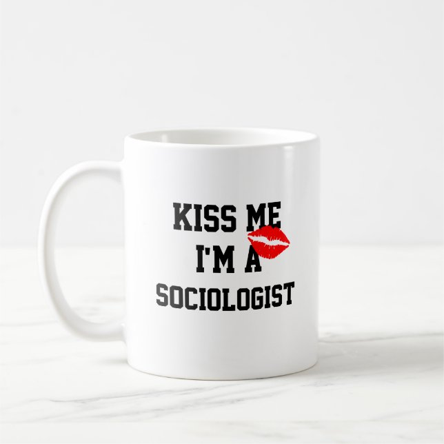 Caneca De Café Beija-Me Sou Um Mug Sociólogo (Esquerda)