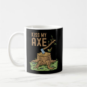 Caneca De Café Beija meu tronco do lenhador do lenhador do Eixo